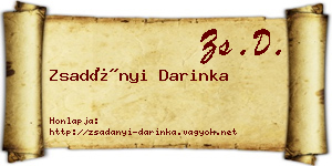 Zsadányi Darinka névjegykártya